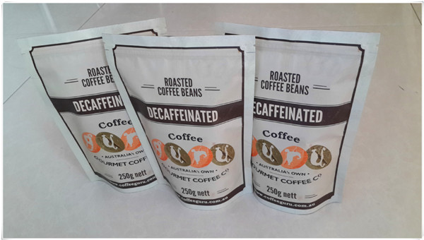 Kemasan Kantong Plastik Stand Up Zip Untuk Biji Kopi Roasted 250 Gram