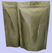 Kemasan Aluminium Foil Kustom Mengkilap Emas Berdiri Dengan Ziplock