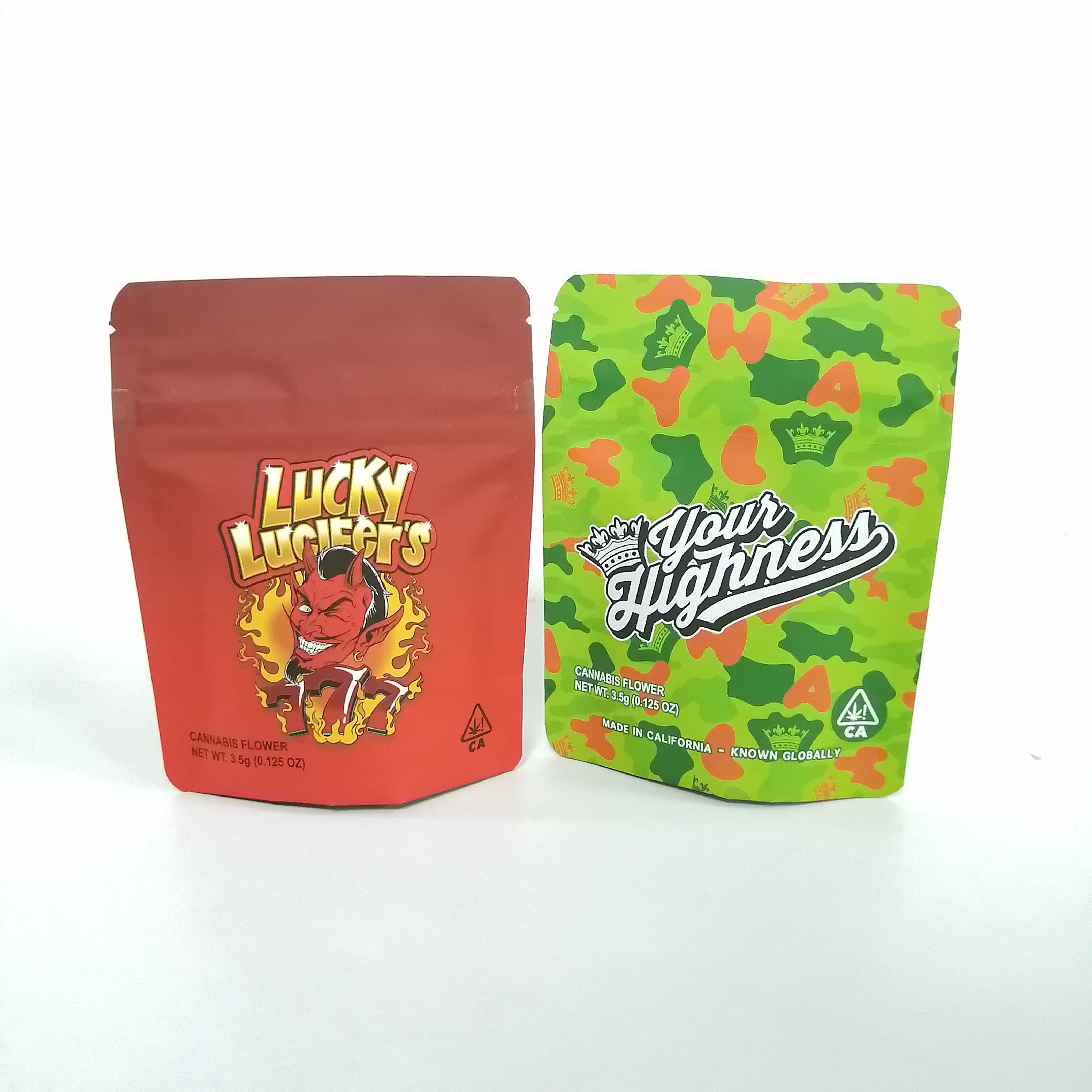 Soft Touch Edible Packaging Food Bags 3.5g Stand Up Pochon Dengan Ritsleting