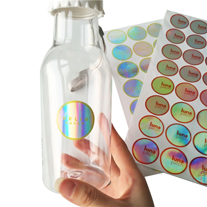 Label Botol / Jar Menyusut Lengan Bulat 3d Laser Holographic Hologram Sticker