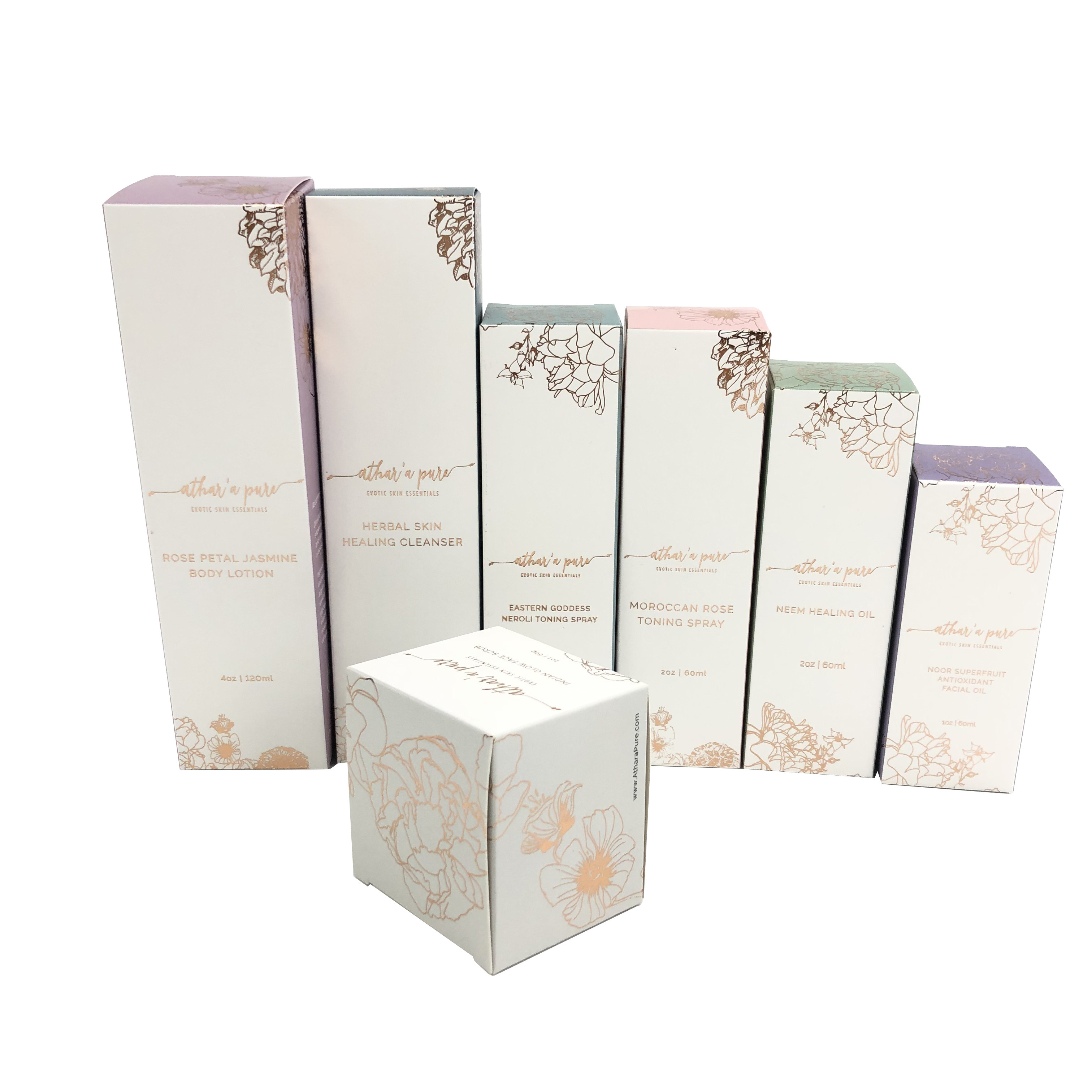 Kotak Kertas Kemasan Kosmetik, Logo Pencetakan Warna Daur Ulang, Kotak Kemasan Bulu Mata Kustom Dengan Stamping Foil Emas