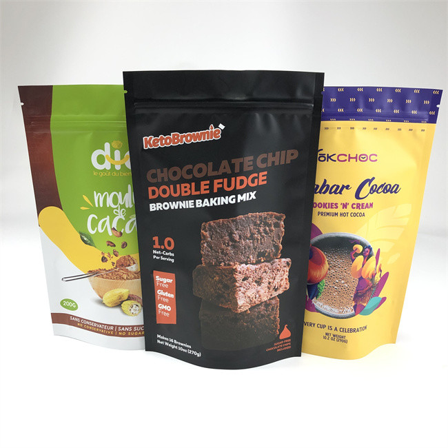 Food Grade Zip Lock Plastic Bag Aluminium Foil Stand Up Bag Dengan Ritsleting