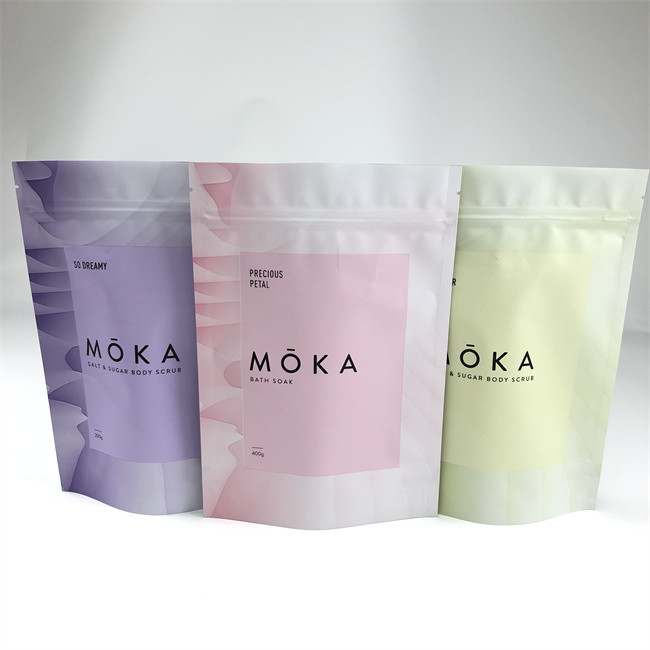 Gravure Printing Plastic Bath Salt Packaging Bags Resealable Matte