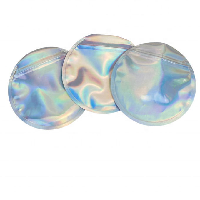 3.5g Plastik Die Cut Edible Candy Foil Bags Kemasan Hologram Bentuk Bulat Sachet