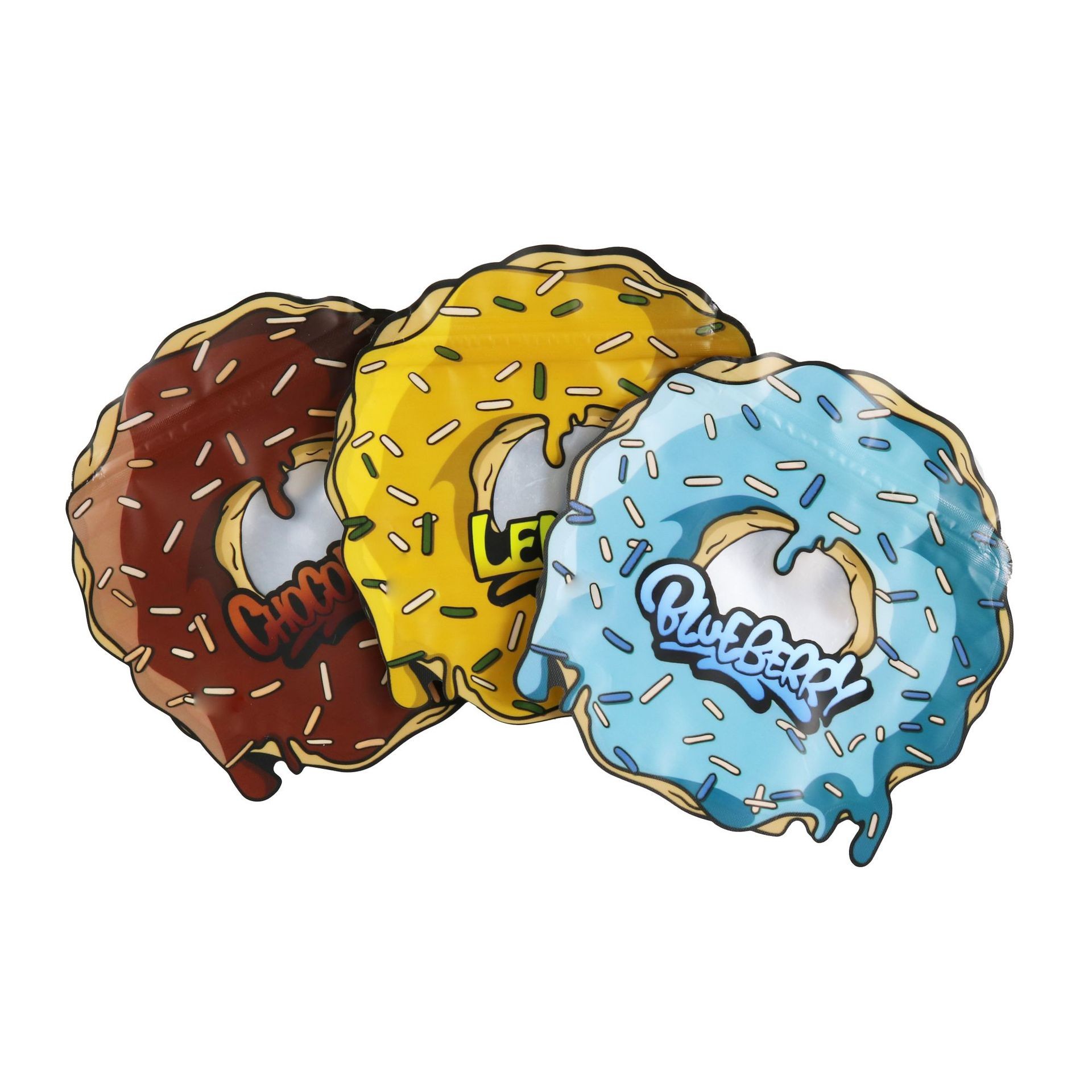 Round Circle Irregular Resealable Die Cut Mylar Bag Custom Shape 3.5 7 Gram