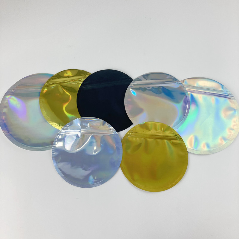 Tas Mylar Aluminium Foil Hologram yang Dapat Ditutup Kembali Die Cut Berbentuk Kustom 3.5G