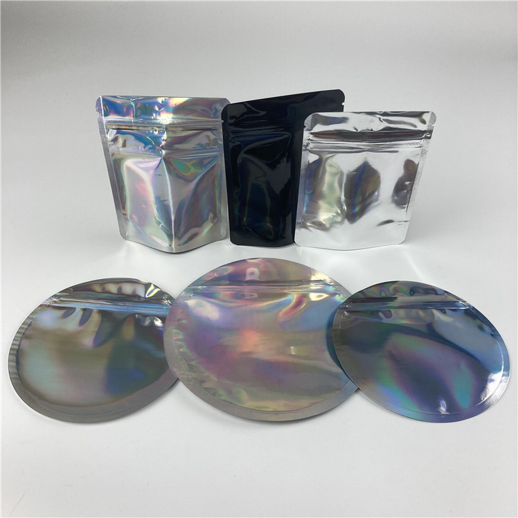 Plastik Round Stand Up Zipper Pouch Runtz Edibles Die Cut Berbentuk Mylar Bag 3.5g