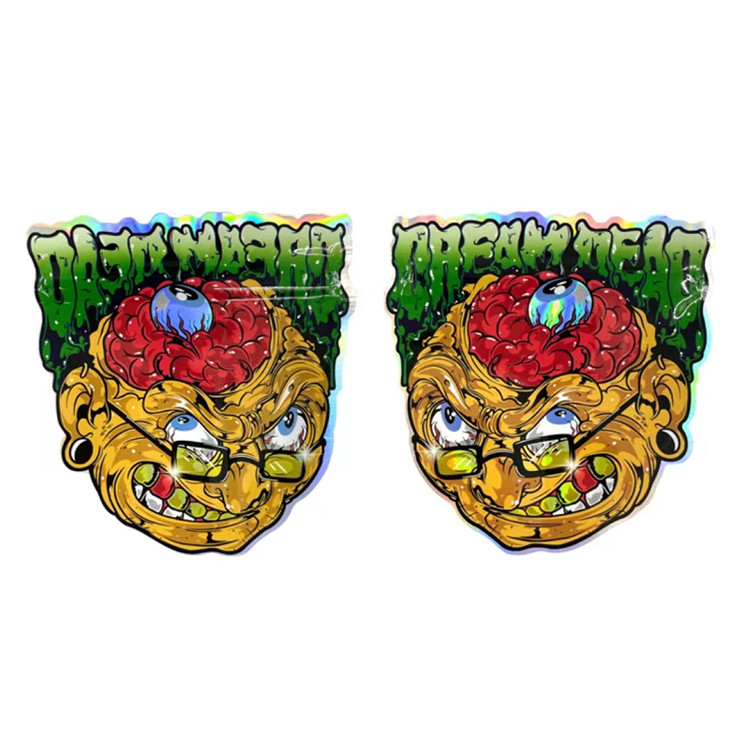 Kunci Zip Tidak Teratur yang Dapat Ditutup Kembali Tas Mylar Kantong Plastik Permen