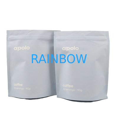 Jual panas cuCstom Cetak Eco Friendly Kantong Kertas Kraft yang Dapat Disertakan Kembali untuk Powder Protein Kopi