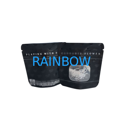 Matte Hitam Permukaan Kantong Plastik Tempat Kemasan UV Transparan Jendela Depan Bening