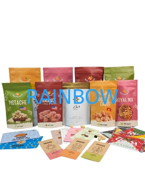 Biodegradable Food Grade Snack Packaging Heat Seal Aluminium Foil Zipper Bag Untuk Kacang Teh Kopi Makanan Hewan Peliharaan