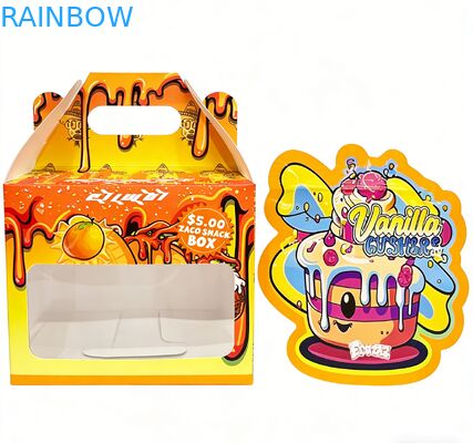 Custom 3.5 Mylar Bag Datang Dengan Display Box Untuk Bunga Candy Cookie Gummy Packaging Child Resistant 3.5g 7g 14g Die Cut Mylar Bag