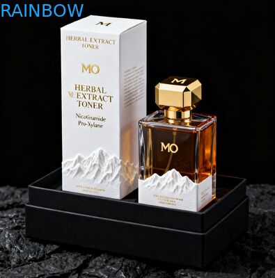 Custom Print Biodegradable Cosmetic Packaging Box dengan Gold Stamping dan Embossing untuk Perfume Gift Box